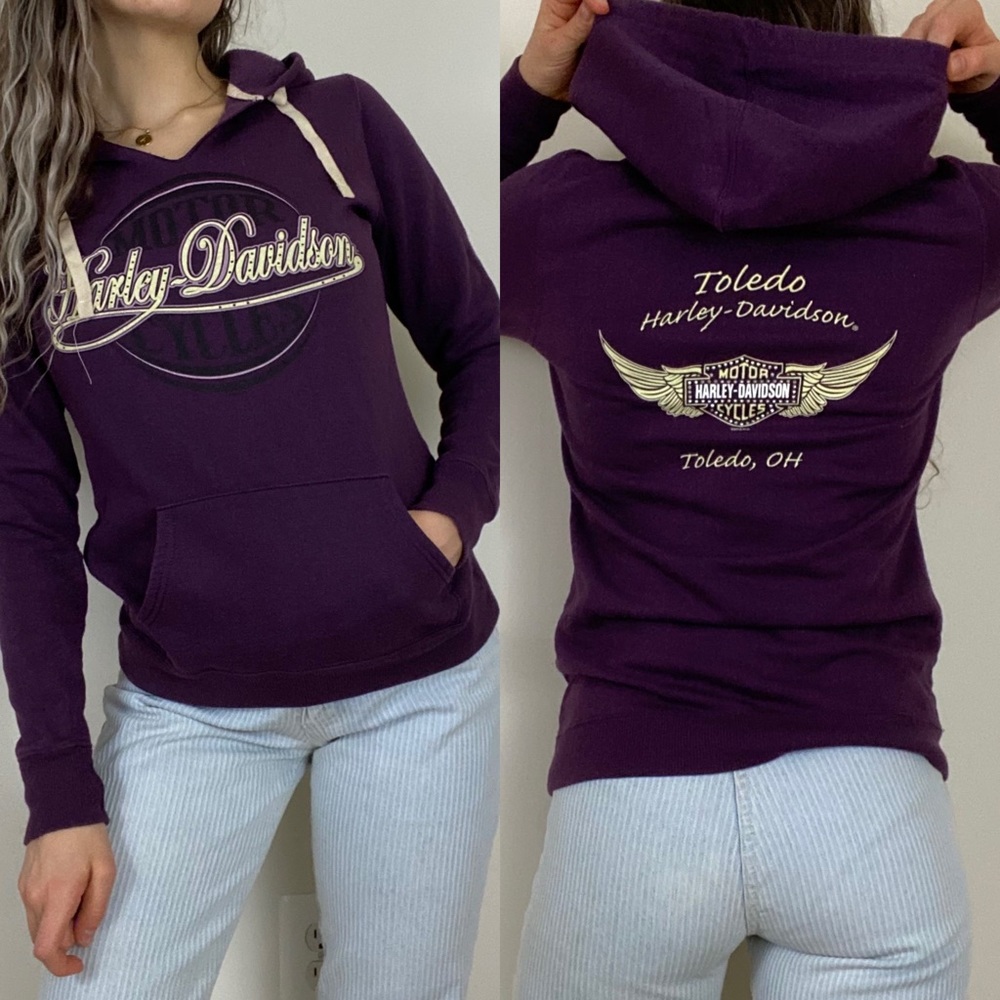 Harley-Davidson Fitted Pocket Bling Purple Hoodie